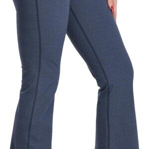 29" Inseam Women's High Waist Bootcut Yoga Pants with Side Pocket in Heather Blu